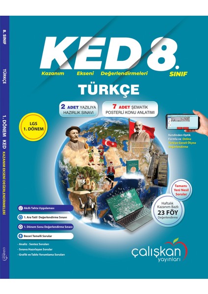 8. Sınıf Lgs 1. Dönem Türkçe Kazanım Ekseni Deneme 2023