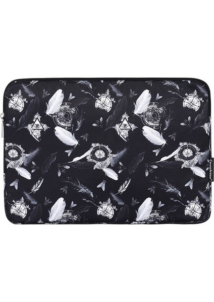 Windbell Tüy Baskı Dizüstü Bilgisayar Koruyucu Kılıf Taşıma Çantası-Siyah/12-Inç Dizüstü Bilgisayar Için (Yurt Dışından)