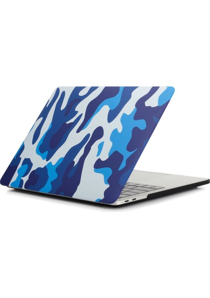 Desenli Sert Koruyucu Kılıf MacBook Pro 13 Inç 2016 A1706/A1708/A1989/A2159/A2251/A2289/A2338-KAMUFLAJ Desen/mavi (Yurt Dışından)