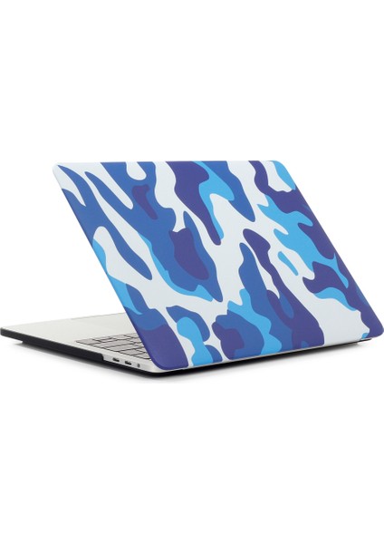 Desenli Sert Koruyucu Kılıf MacBook Pro 13 Inç 2016 A1706/A1708/A1989/A2159/A2251/A2289/A2338-KAMUFLAJ Desen/mavi (Yurt Dışından)