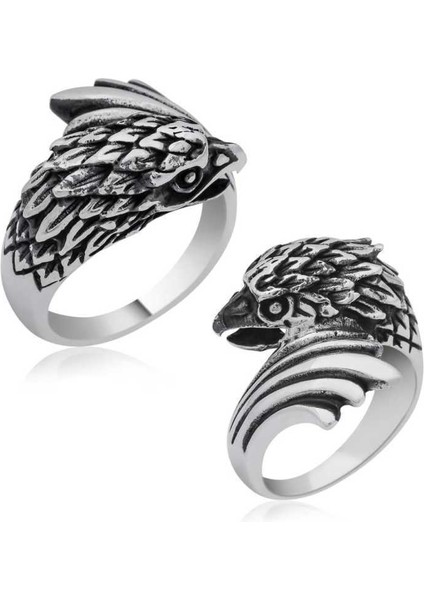 Gümüş Kartal Kafası Erkek Yüzük