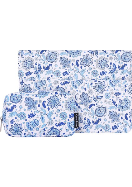 13 Inç Çizilmez Dizüstü Bilgisayar Kılıfı Çiçek Desenli Manyetik Kapaklı Zarf Dizüstü Taşıma Çantası + Küçük Çanta (Yurt Dışından)