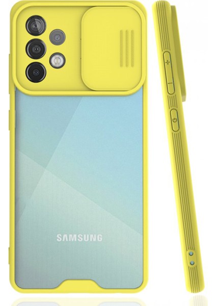 Samsung Galaxy A72 Uyumlu Platin Kamera Kızaklı Arka Koruma Kılıf