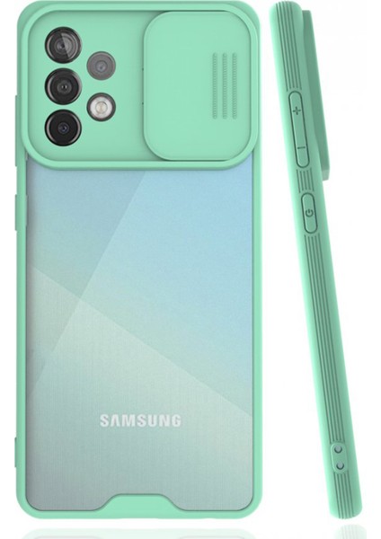 Samsung Galaxy A72 Uyumlu Platin Kamera Kızaklı Arka Koruma Kılıf