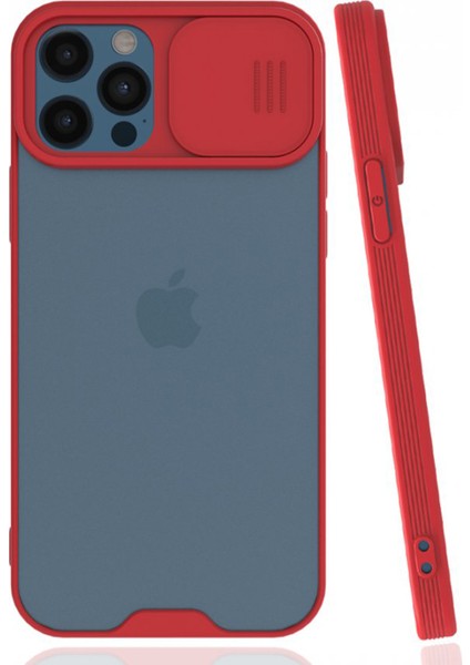 Apple iPhone 12 Pro Uyumlu Platin Kamera Kızaklı Arka Koruma Kılıf