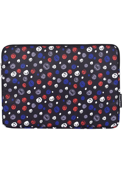 Nokta Baskılı Laptop Çantası Koruyucu Kılıf Fermuarlı Notebook Çantası-Siyah/13-Inç Dizüstü Bilgisayar Için (Yurt Dışından)