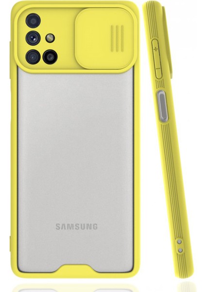 Samsung Galaxy M51 Uyumlu Platin Kamera Kızaklı Arka Koruma Kılıf