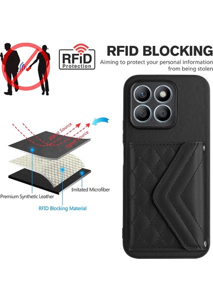 Honor X8B 4g Global Için Eşkenar Dörtgen Doku Rfıd Telefon Kılıfı (Yurt Dışından) fırsatları