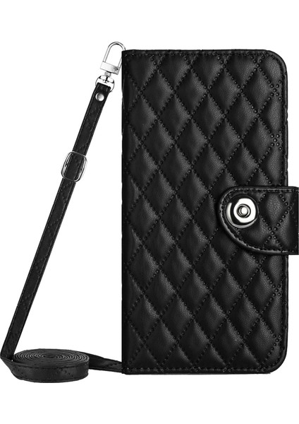 Sun Shop Honor X6A Için Crossbody Eşkenar Dörtgen Doku Pu Kılıf (Yurt Dışından)