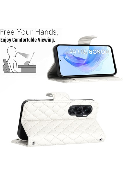 Honor 90 Lite Için Eşkenar Dokulu Pu Kılıf (Yurt Dışından) fırsatları