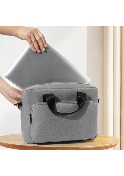 13-13.3 Inç Dizüstü Bilgisayar Omuz Çantası Dizüstü Bilgisayar Kılıfı Oxford Kumaş + Polyester Depolama Kılıfı Çanta-Koyu Gri (Yurt Dışından)