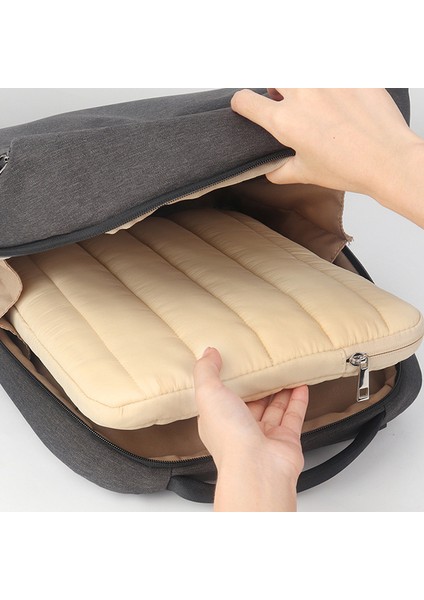 CL283 13 14 Inç Dizüstü Bilgisayar Aşağı Ceket Ta m Dizüstü Bilgisayar Kol Taşınabilir Fermuarlı Çanta Kayısı (Yurt Dışından)