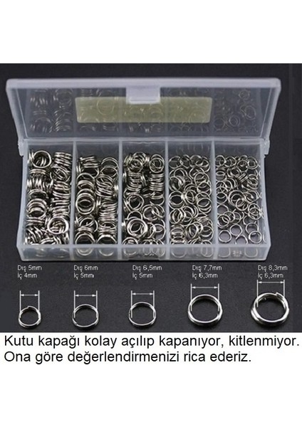 5163 Split Yapay Yem Halkası 250'li Mix Kutu Nikel