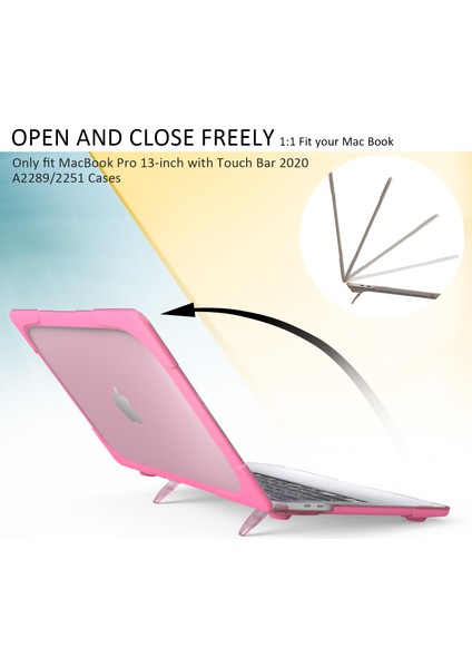 Sert Pc Laptop Kılıfı Kol Dizüstü Bilgisayar Kapağı Destekleyici Standı ile MacBook Pro 13 Inç A2251/A2289/A2338 ROSE (Yurt Dışından) fiyatları