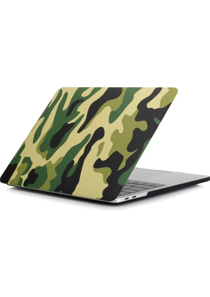 Desenli Sert Koruyucu Kılıf MacBook Pro 13 Inç 2016 A1706/A1708/A1989/A2159/A2251/A2289/A2338 KAMUFLAJ Desen/ (Yurt Dışından)