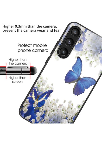 Samsung Galaxy S24 Temperli Cam+Tpu Desen Baskı Mavi ler Telefon Kılıfı (Yurt Dışından) fiyatları