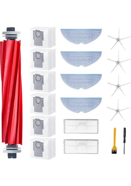 S7 Maxv Ultra/ S7 Pro Ultra/ S7 Max Ultra Robot Süpürge Ana Yan Fırça Hepa Filtre Paspas Pedi Toz Torbaları (Yurt Dışından)