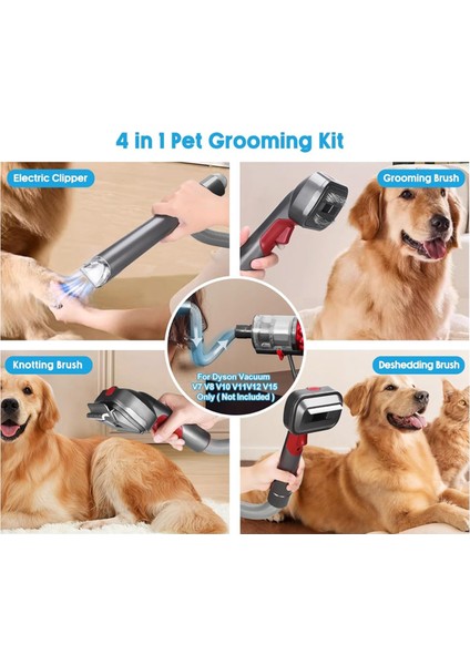 Köpek Bakım Eki Kiti Vakum V7 V8 V10 V11 V12 V15 Pet Saç Kesme Makineleri Deshedding Fırçaları Eki (Yurt Dışından)