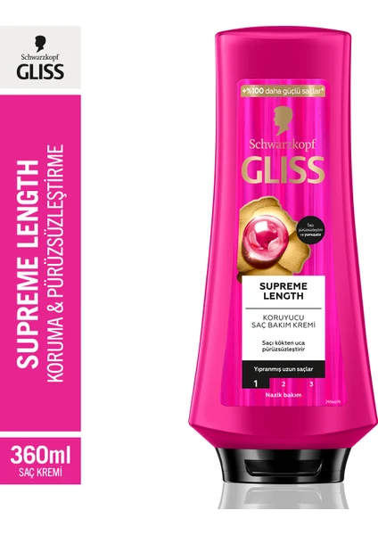 Schwarzkopf Gliss Supreme Length Koruyucu Saç Bakım Kremi 360 Ml