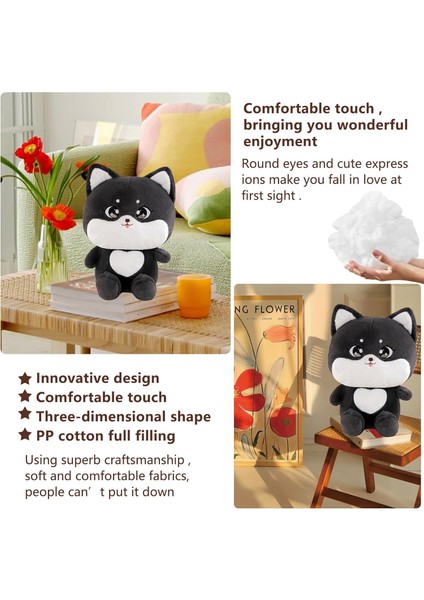 Kara Kedi Peluş Sevimli Kara Kedi Dolması Hayvan Kedi Peluş Yastık Çocuk Için 9.8" (Yurt Dışından)
