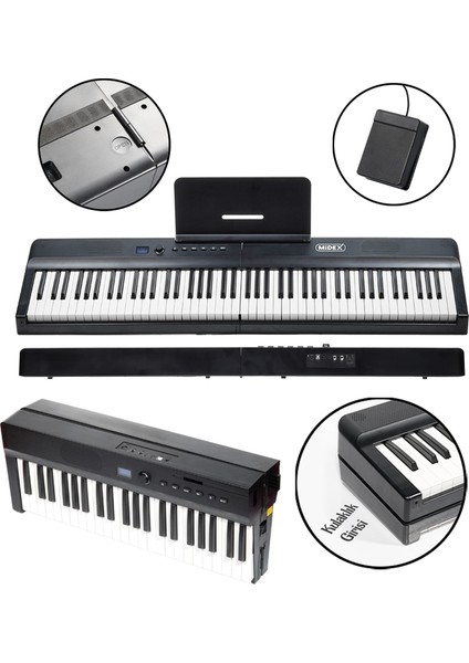 PLX-120BK Yüksek Kaliteli Katlanır Taşınabilir Dijital Piyano fırsatları