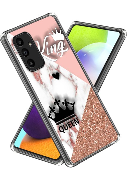 Samsung Galaxy A15 4g/5g Tpu Koruyucu Kılıf Desenli Arka Telefon Kapağı-Mermer Taç (Yurt Dışından)