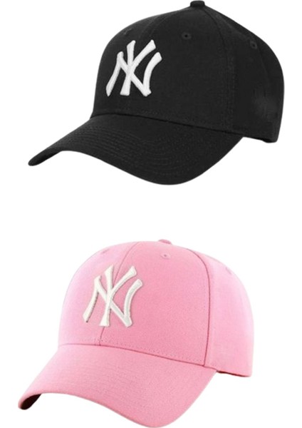 Unisex Ny Nakışlı Kep Şapka 2'li Set