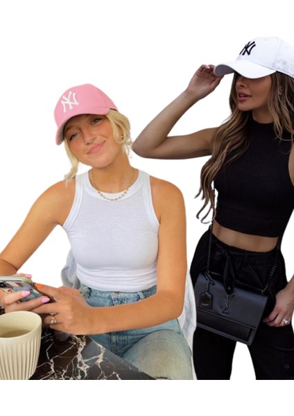 Unisex Ny Nakışlı Kep Şapka 2'li Set