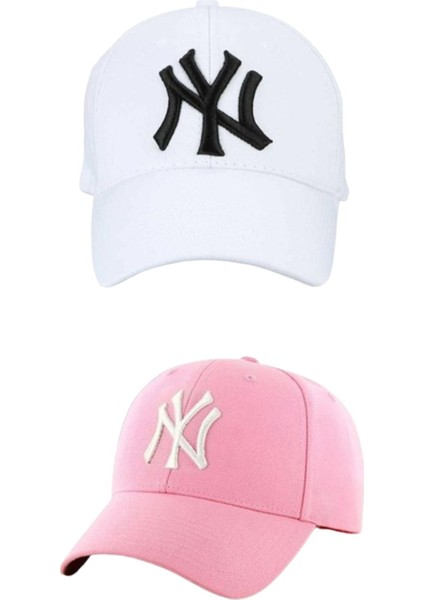Unisex Ny Nakışlı Kep Şapka 2'li Set