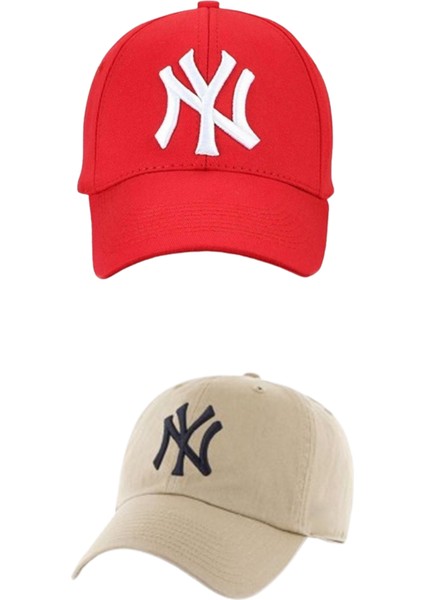 Unisex Ny Nakışlı Mavi Kep Şapka 2'li Set fiyatları