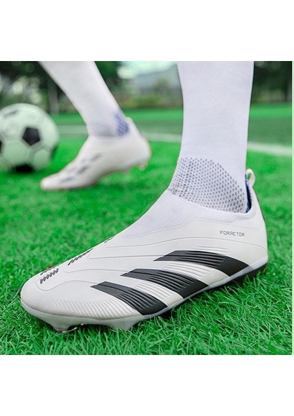 Bağcıksız Profesyonel Futbol Ayakkabısı - Beyaz (Yurt Dışından) indirimleri