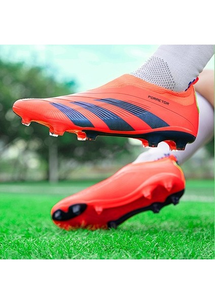 Bağcıksız Profesyonel Futbol Ayakkabısı - Turuncu (Yurt Dışından)