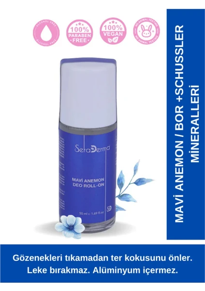 Seraderma Deo Roll On Mavi Anemon 50 ml