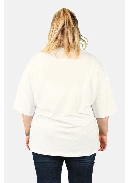 Büyük Beden Kadın V Yaka Süprem T-Shirt fırsatları