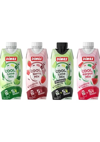 Cool Mix 4 Lü Set Lime,berry,şekersiz,karpuz