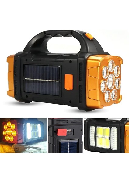 HB-1678 Solar Kamp Lambası Acil Durum Işığı Şarjlı Beyaz Günışığı 38W+COB LED