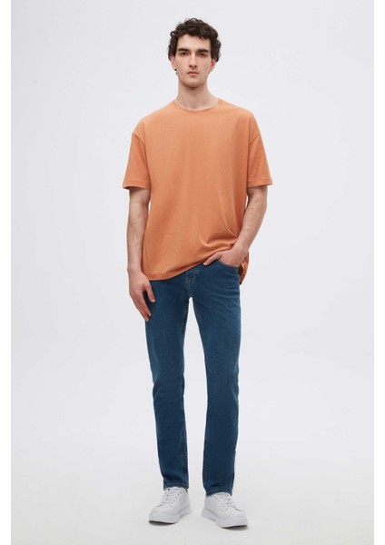 Oversize Tarçın Bisiklet Yaka %100 Pamuk T-Shirt 6HC14ORT02006 fırsatları