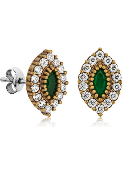 Gümüş Otantik Mekik Çivili Küpe