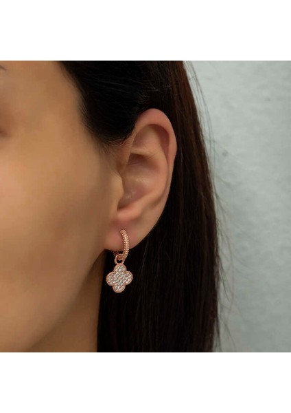 Gümüş Halka Yonca Küpe modelleri