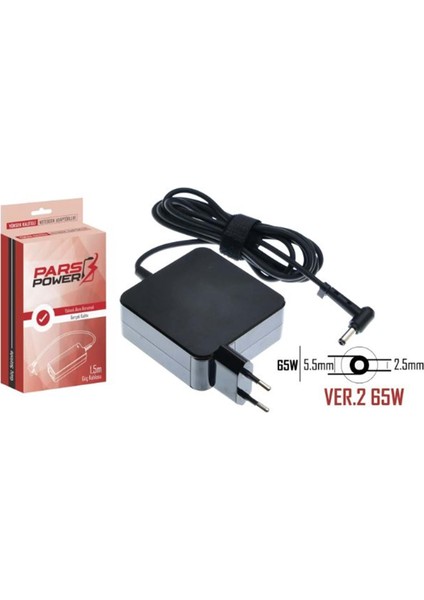 Standart 5.5x2.5 65W 19V 3.42A Notebook Adaptör Şarj Aleti-Cihazı Pars Power