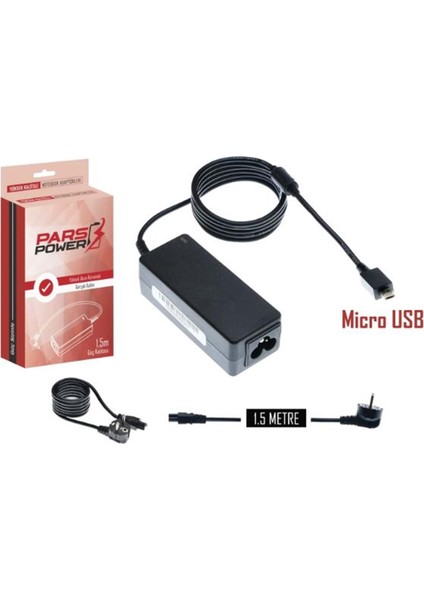 Asus Micro USB 33W 19V 1.75A Nootebook Adaptör Şarj Aleti-Cihazı Pars Power