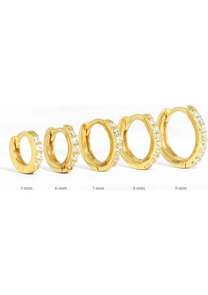 6mm Tarzı Altın-Beyaz Aide Terling Gümüş Temizle Zirkon Daire Yuvarlak Saplama Küpe Kadınlar Için Parti Düğün Kulak Kemik Toka Charm Küpe Takı (Yurt Dışından)