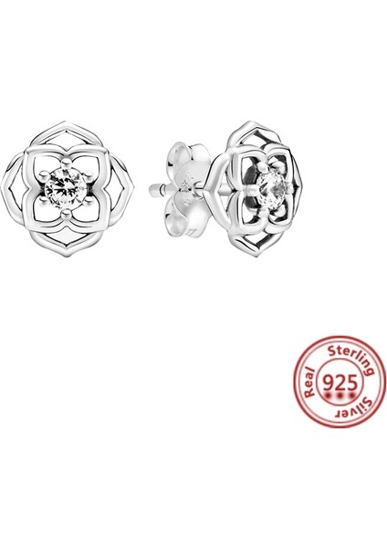 Y525 Yeni Terling Gümüş Küpe Tüy Çiçekler Kalp Pavé Sonsuz Parlaklık Küpe Fit Orijinal Takılar Takı Hediyeler Kadınlar (Yurt Dışından) fırsatları