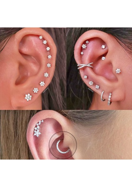 No.49 Tarzı No.1-No.50 Tyles Seçin Çelik Kulak Tragus Kıkırdak Delici Ay Yıldız Kıkırdak Küpe Kabuklu Tragus Damızlık Helix Kıkırdak Delici (Yurt Dışından)