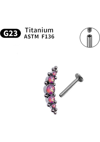 1.2X12MM Tarzı No.12 Boyutu Kadınlar Için G23 Titanyum Saplama Küpeler Astm F136 Labret Dudak Piercing Göbek Takısı 16G Cz Taş Spiral Tragus Kıkırdak Küpe (Yurt Dışından)
