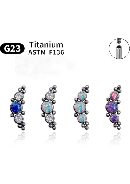 1.2X12MM Tarzı No.12 Boyutu Kadınlar Için G23 Titanyum Saplama Küpeler Astm F136 Labret Dudak Piercing Göbek Takısı 16G Cz Taş Spiral Tragus Kıkırdak Küpe (Yurt Dışından)