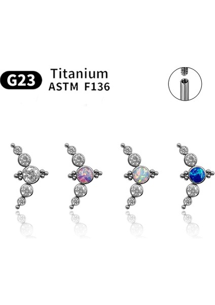 1.2X12MM Tarzı No.12 Boyutu Kadınlar Için G23 Titanyum Saplama Küpeler Astm F136 Labret Dudak Piercing Göbek Takısı 16G Cz Taş Spiral Tragus Kıkırdak Küpe (Yurt Dışından)