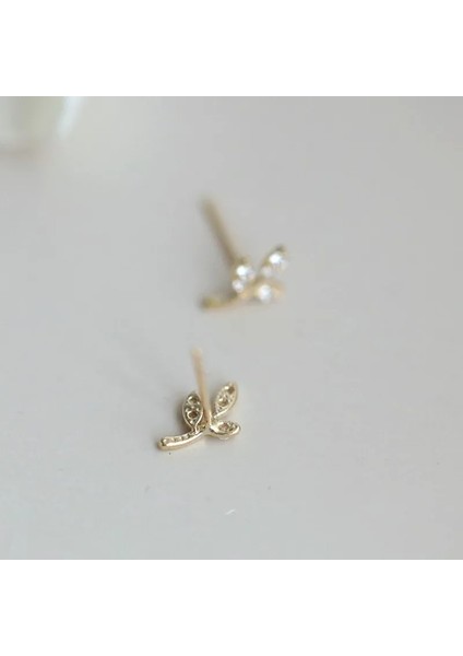 Altın Tarzı Küpe 925 Ayar Gümüş Fremple Pavé Kristal Yaprak Ağacı Hayat Damızlık Küpe Kadın Clalating 14 K Altın Takı Hediye (Yurt Dışından) modelleri