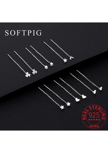 XEY4726SFK Softpıg Gerçek Terling Gümüş Ay Yıldız Kalp Kare Yonca Zincir Püskül Saplama Küpeler Moda Kadınlar Için Klasik Güzel Takı (Yurt Dışından) fiyatları