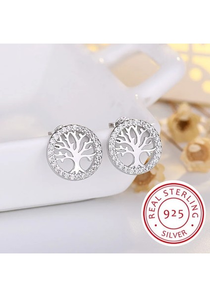 ED117 925 Ayar Gümüş Takı Kadın Moda Sevimli Minik Temizle Kristal Cz Saplama Küpe Kızlar Için Hediye Gençler Bayan (Yurt Dışından) fiyatları